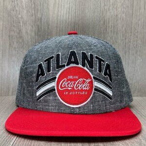 Coca Cola Cap Hat OS Drink Coca Cola In Bottles Atlanta Snap Back Gray Red
